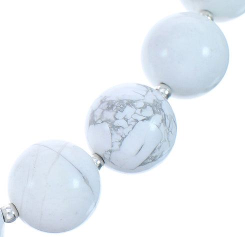 Sterling Silver Howlite Bead Necklace KX121119